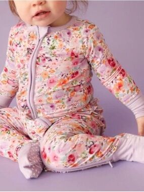 AUTUMN MOON | Flower Garden Bamboo Convertible Zip Romper